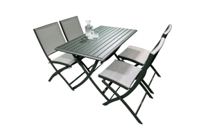 Ensemble Balcon Cassis 110 X 70 Alu Charc Mat + Féodal Charc 4 places