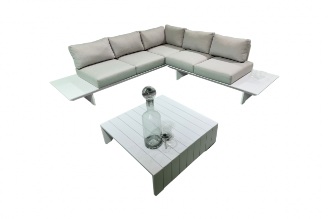 Ensemble Salon Fiji  Alu White Mat 5 places