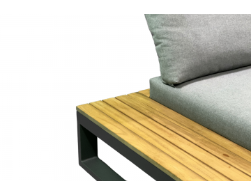 Ensemble Salon Virginia  Wood-Alu Charc Mat 4 places