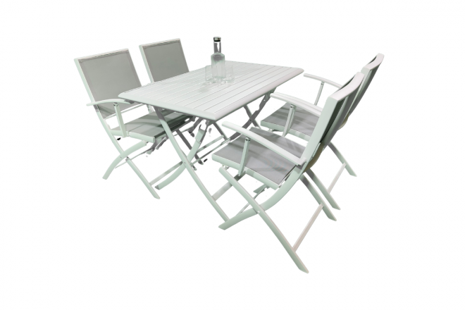 Ensemble Balcon Cassis 110X70 Alu White Mat + Féodal White Acc 4 places