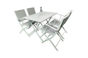 Ensemble Balcon Cassis 110X70 Alu White Mat + Féodal White Acc 4 places