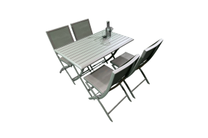 Ensemble Balcon Cassis 110X70 Alu Q Grey Mat + Féodal Q Grey 4 places