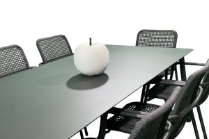 Ensemble Repas Durham 220x100 Charcoal 8 places