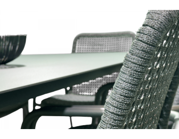 Ensemble Repas Durham 220x100 Charcoal 8 places