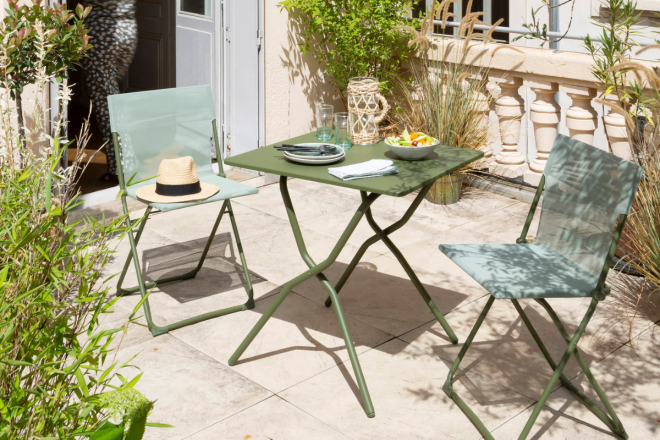 Ensemble Balcony II Acier Moss/Moss 2 places