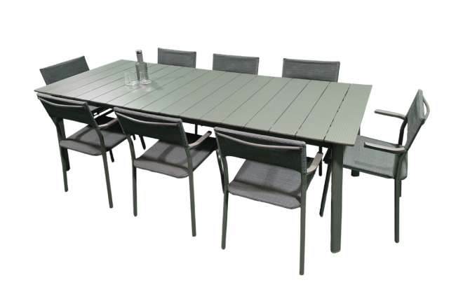 Ensemble Repas Oron 185: 245X100 Alu Titane jusqu'à 8 places