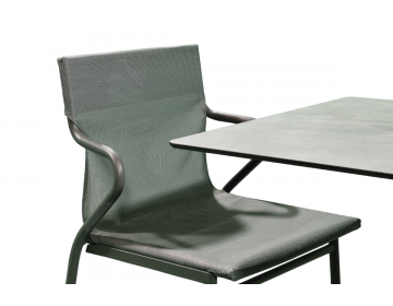 Ensemble Repas Horizon 69X69 Middle HPL Ciment 2 places