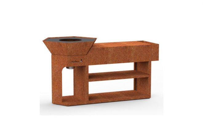 Barbecook Nestor Island en acier corten 190x55x100cm