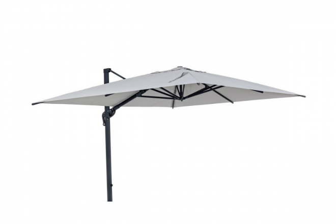 Parasol Alu Déporté rectangle 3X4 Nova Sun Grey + Pied Granit