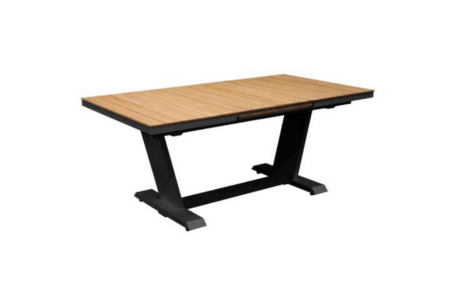 Ensemble Repas Amber 180/240x100CM Graphite/Teck / Aroha 6 places