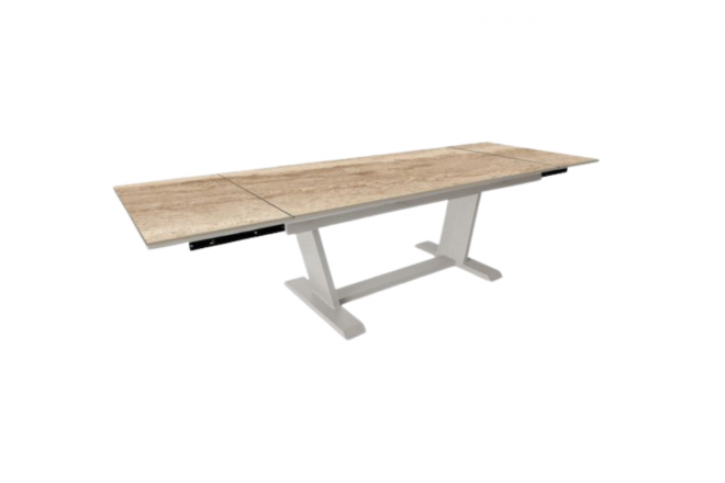 Ensemble Repas Amber 180/230/280x100CM - Kedra -  Crême/Travertin/Aroha 6 places