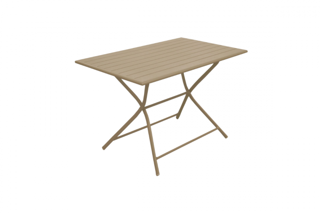 Ensemble Guéridon Globe Pliant 110x70 alu/lattes - Sand/Elegance 4 places