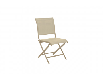 Ensemble Guéridon Globe Pliant 110x70 alu/lattes - Sand/Elegance 4 places