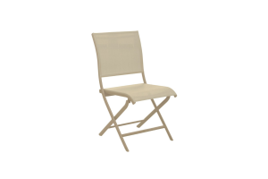 Ensemble Guéridon Globe Pliant 110x70 alu/lattes - Sand/Elegance 4 places