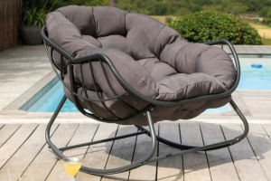 Rocking Chair Royal II Acier/Coussin - Grey/Gris