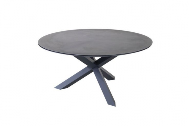 Ensemble Repas Rotonda D150 CM - Alu/Verre- Graphite/Lucerne/Aroha 6 places