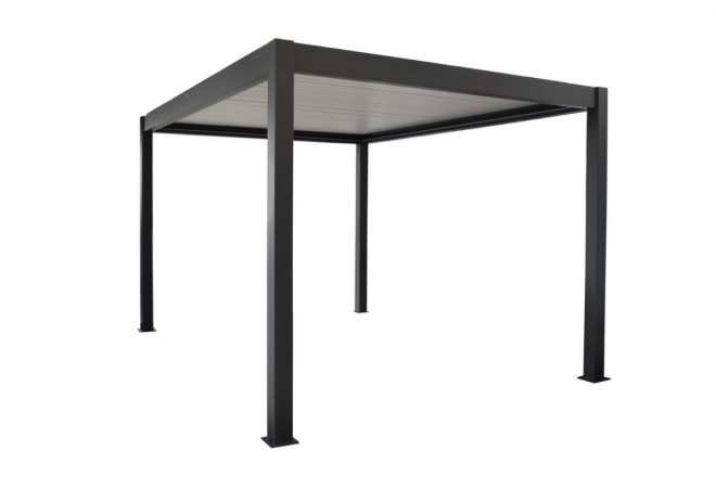 Pergola Bioclimatique Zephir 3x4 Manuelle - Gris/Blanc