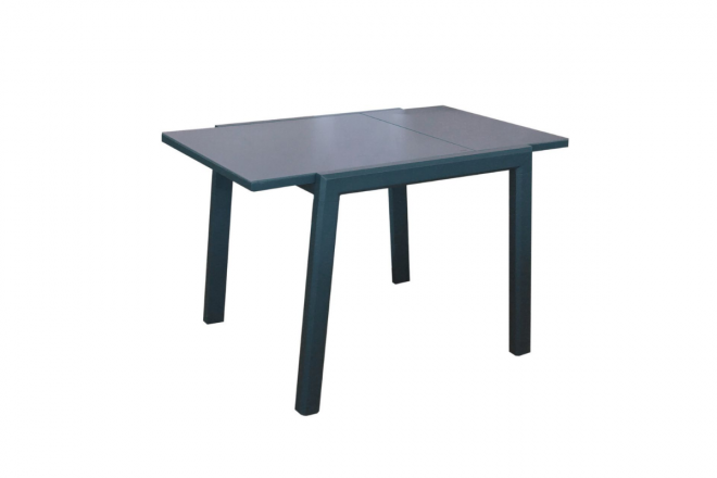 Ensemble Repas Elise 80/140 X 80 - Alu/Verre- Graphite/Gris/Duca 4 places