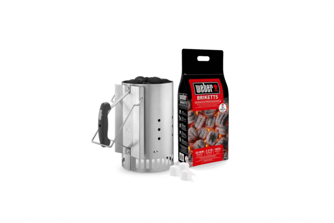 Cheminée d'allumage + 2kg Briquettes