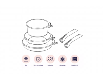 Batterie De Cuisine amovible 7 pieces - Myrtille