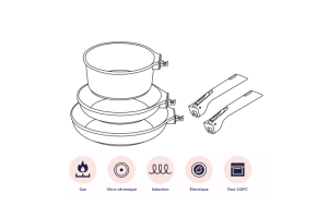 Batterie De Cuisine amovible 7 pieces - Myrtille
