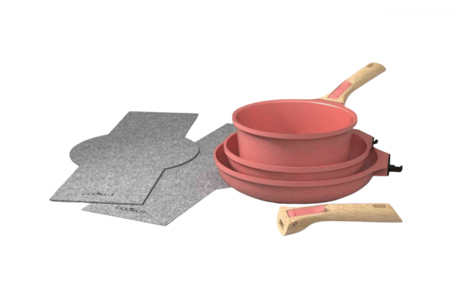 Batterie De Cuisine amovible 7 pieces - Guimauve