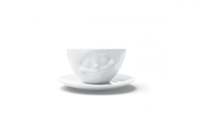Tasse a Cafe avec Soucoupe "Heureux" 200ml