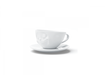 Tasse a Cafe avec Soucoupe "Heureux" 200ml