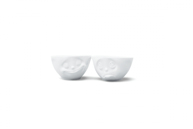 Set de deux Bols Moyens "S'Te Plait et Heureux" Blanc 200ml