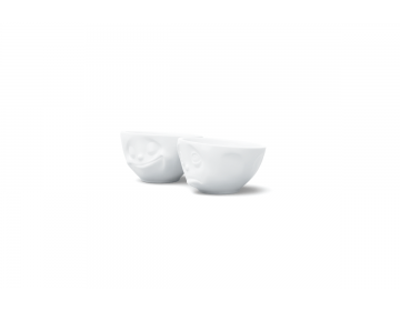 Set de deux Bols Moyens "S'Te Plait et Heureux" Blanc 200ml