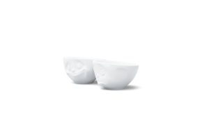 Set de deux Bols Moyens "S'Te Plait et Heureux" Blanc 200ml