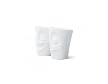 Set de 2 Mugs "Gourmand" et "Rieur" Sans anse 350ml