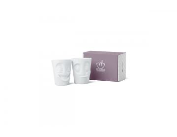 Set de 2 Mugs "Gourmand" et "Rieur" Sans anse 350ml