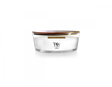 White Teak Ellipse Candle