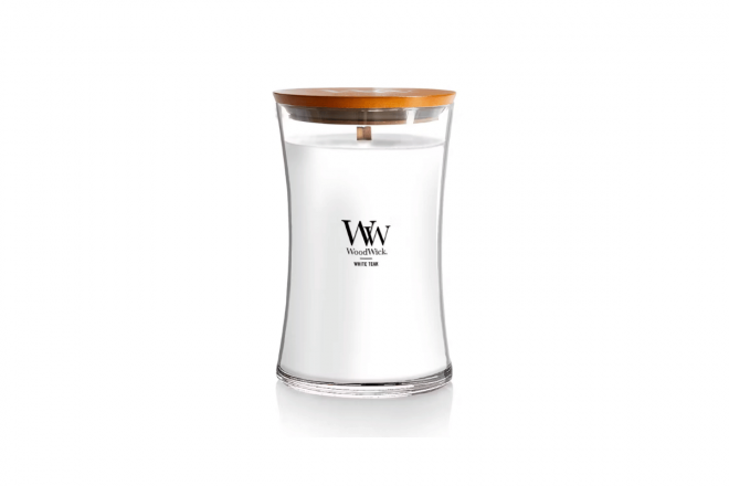 White Teak Large Candle