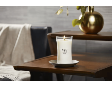 White Teak Large Candle