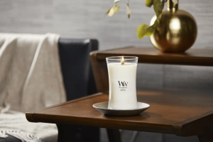 White Teak Large Candle