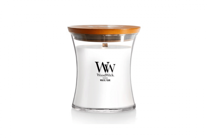 White Teak Medium Candle