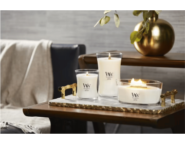 White Teak Medium Candle
