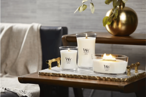 White Teak Medium Candle