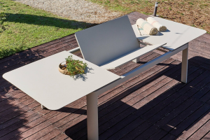 Ensemble Repas Darius 230/350x120CM - Alu - Crême/ Palma 8 places