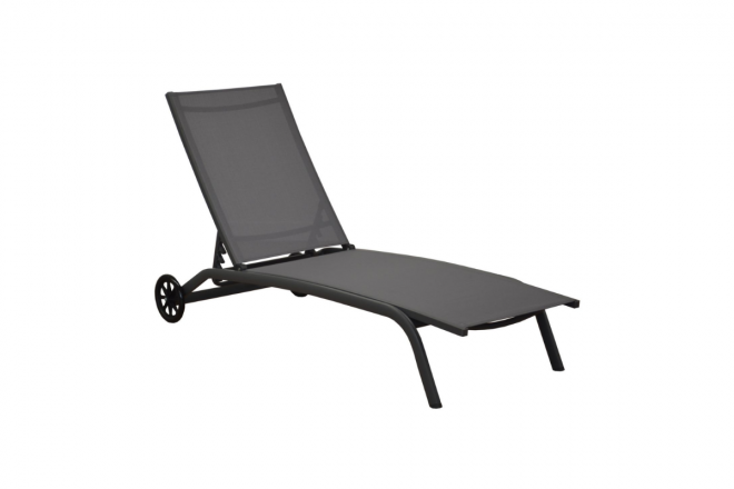 Lit de Soleil Celio Alu/Trep + Roues Graphite/Gris