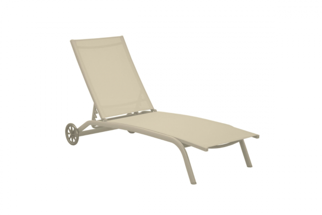 Lit de Soleil Celio Alu/Trep + Roues Crême/Crême