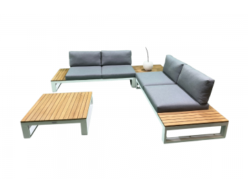 Ensemble Salon Virginia  Wood-Alu White Mat 4 places