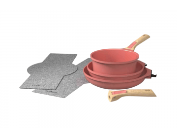 Batterie De Cuisine amovible 7 pieces - Guimauve